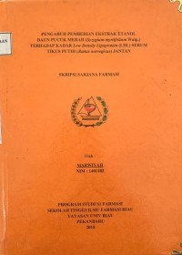 Pengaruh Pemberian Ekstrak Etanol Daun Pucuk Merah ( Syzygium myrtifolium Walp ) Terhadap Kadar Low Density Lipoprotein ( LDL ) Serum Tikus Putih ( Rattus norvegicus ) Jantan