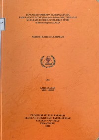 Pengaruh Pemberian Ekstrak Etanol Umbi Bawang Dayak ( Eleutherine bulbosa Mill ) Terhadap Kadar Kolesterol Total Tikus Putih ( Rattus norvegicus ) Jantan