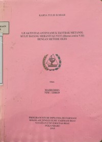 Uji Aktivitas Antinyamuk Ekstrak Metanol Kulit Batang Meranti Kunyit ( Shorea conica V.SI ) Dengan Metode Oles