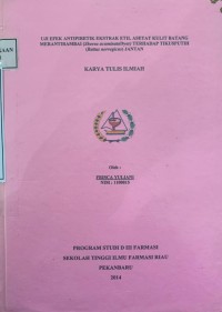 Uji Efek Antipiretik Ekstrak Etil Asetat Kulit Batang Meranti rambai ( Shorea acuminata Dyer ) Terhadap Tikus Putih ( Rattus norvegicus ) Jantan